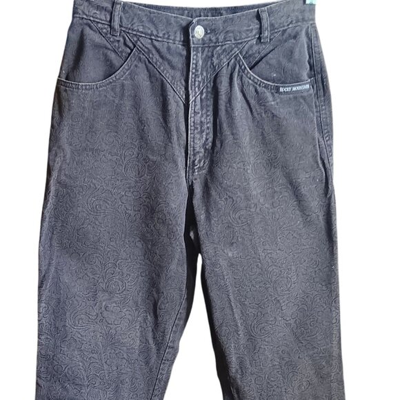 Vintage Rocky Mountain Jeans 30/11 28x35 High Waist Paisley Stretch USA Cowgirl - Picture 1 of 9